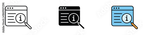 Researching information online icon vector. finding information symbol. vector illustration.