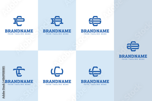 Letters CP CR CS CT CU CY CZ Monogram Logo Set, for PC RC SC TC UC YC ZC initials