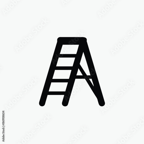 stepladder icon silhoutte vector style template