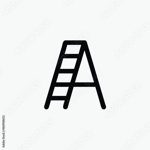 stepladder icon silhoutte vector style template