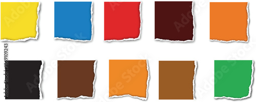 Set of colorful 3d origami paper banners featuring blank vector labels and square sticky note templates for business web design message tags and empty frame stickers