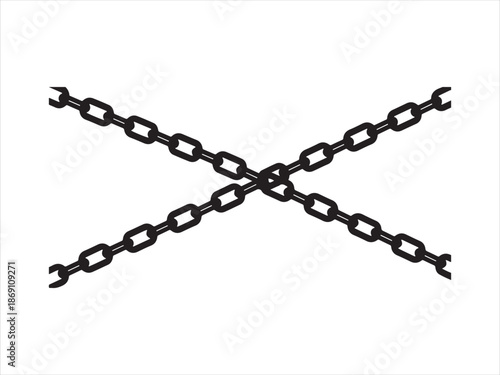 chain shape silhouette pattern, Vintage  chain crossed silhouette vector illustration 