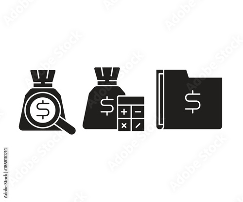 finance and fund icons set vector illustration