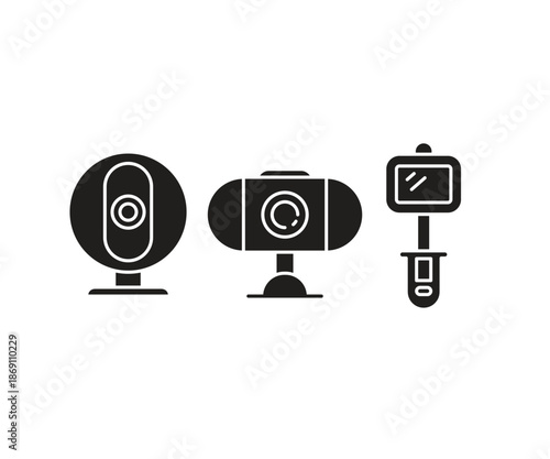 digital camera and cctv icons set vector illustration