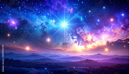 占いチャンネル向け神秘的な星空背景素材