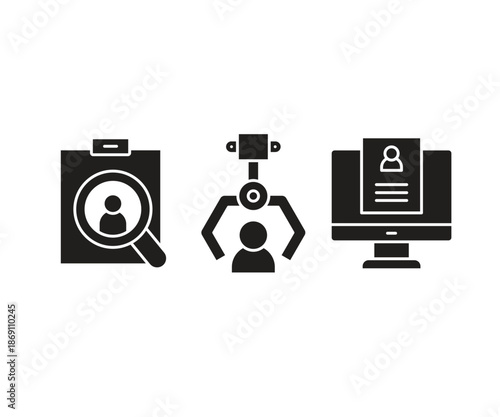 recruitment and human resource icons set vector illustration