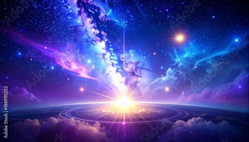 占いチャンネル向け神秘的な星空背景素材