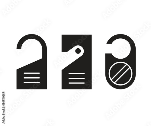 door hanger icons set vector illustration
