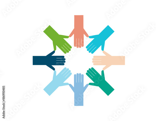 Colorful minimal vector unity and harmony icon representing peaceful coexistence