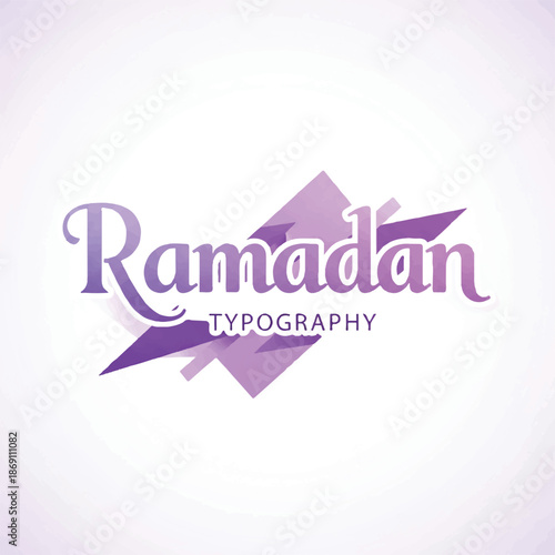 Ramadan Typography with Purple Design Elements.