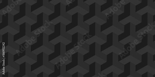 Vector structure box minimal black abstract cube square wall texture. geometric tile hexagon mosaic wall grid wallpaper. minimal geometric block cube isometric mosaic texture background.