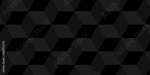 Vector structure box minimal black abstract cube square wall texture. geometric tile hexagon mosaic wall grid wallpaper. minimal geometric block cube isometric mosaic texture background.