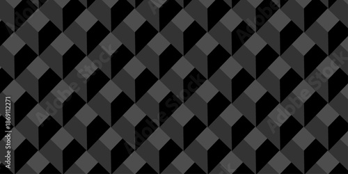 Vector structure box minimal black abstract cube square wall texture. geometric tile hexagon mosaic wall grid wallpaper. minimal geometric block cube isometric mosaic texture background.