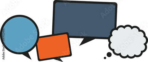 3d illustration of a black and white board with arrows featuring a blank speech bubble icon and chat message sign for web communication design
