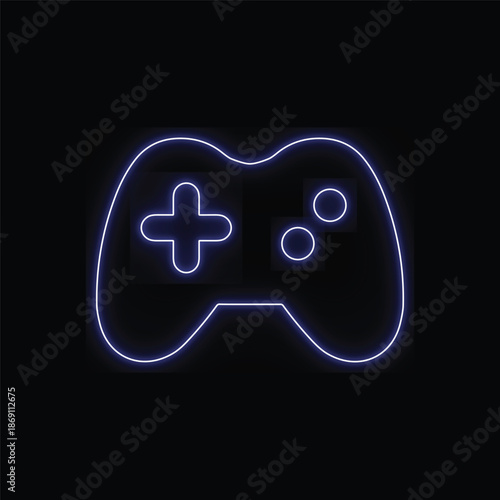 Neon outline of Play Station controller buttons on black background PlayStation