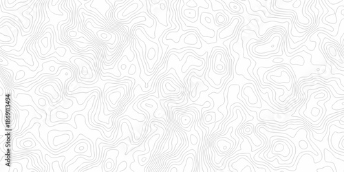 Minimal white topography seamless area vector topo paper lines. Topographic contour lines grid map pattern design. Geographic mountain relief texture background.
