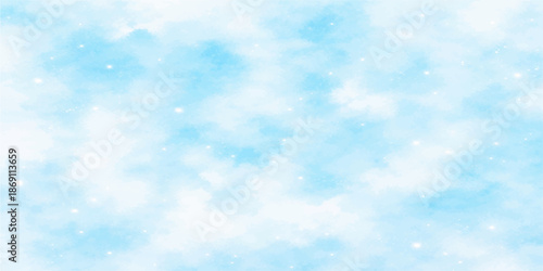 Abstract bright blue sky background with fluffy white clouds and beautiful natural light creates a clear summer atmosphere for a dreamy heaven cloudscape
