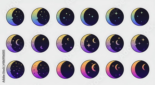 月の満ち欠け、虹色幻想