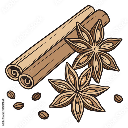 star anise and cinnamon