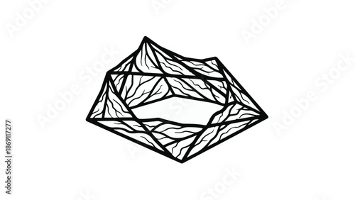 Geometric mountain landscape abstract illustration
