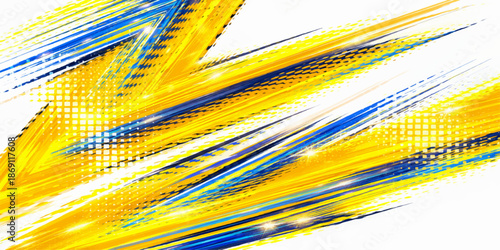 Abstract colorful grunge background features a bright rainbow wave pattern and vector line art with a paint texture design and light motion explosion