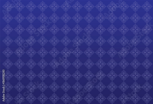 Elegant abstract seamless geometric floral pattern with modern ornamental motif. Decorative design for backgrounds, textiles, wallpaper, and prints. Classic blue color.