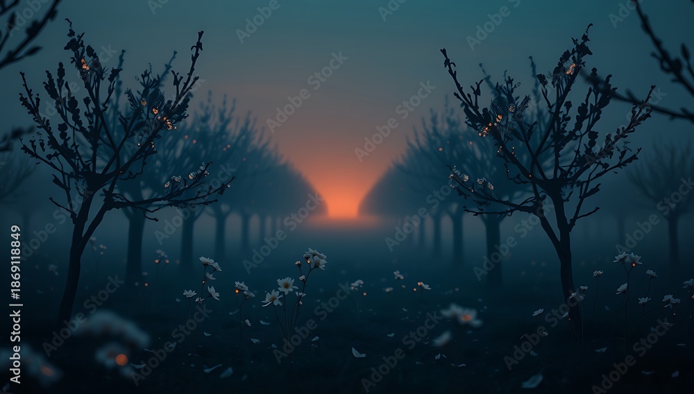 Fototapeta premium sunset in the woods