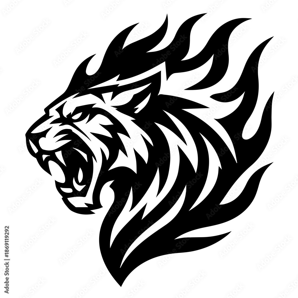 Obraz premium Flame Tiger Crest