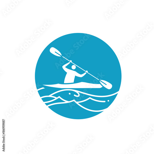Canoeing Kayaking Sport Pictogram Icon