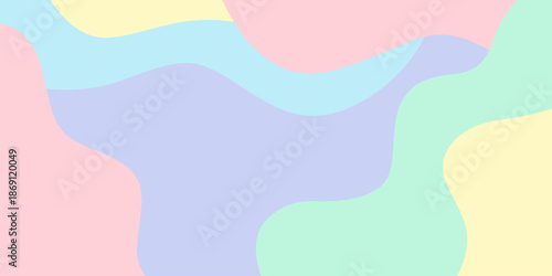 Light Pastel Abstract Background With Smooth Curved Shapes And Calm Modern Style