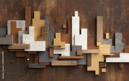 Modern Abstract Wood Panel Art for Home Decor