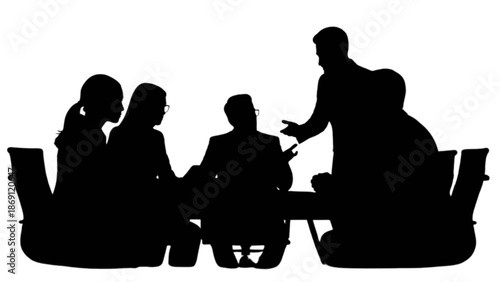Business professionals engaging in a lively discussion during a corporate meeting