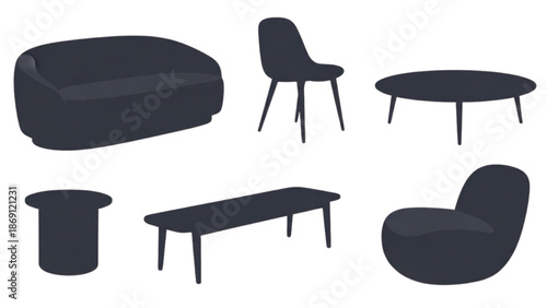 Modern Home Furniture Collection Stylish Sofa, Chair, Tables, and Seating Elements for Contemporary Interiors