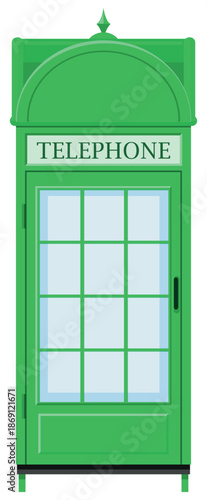 green wooden telephone box