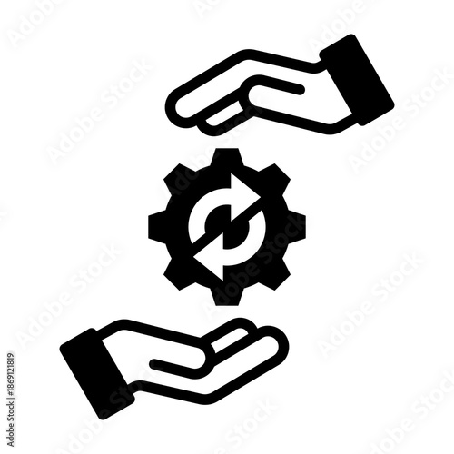 Process Icon Mixed Style Vector Illustration