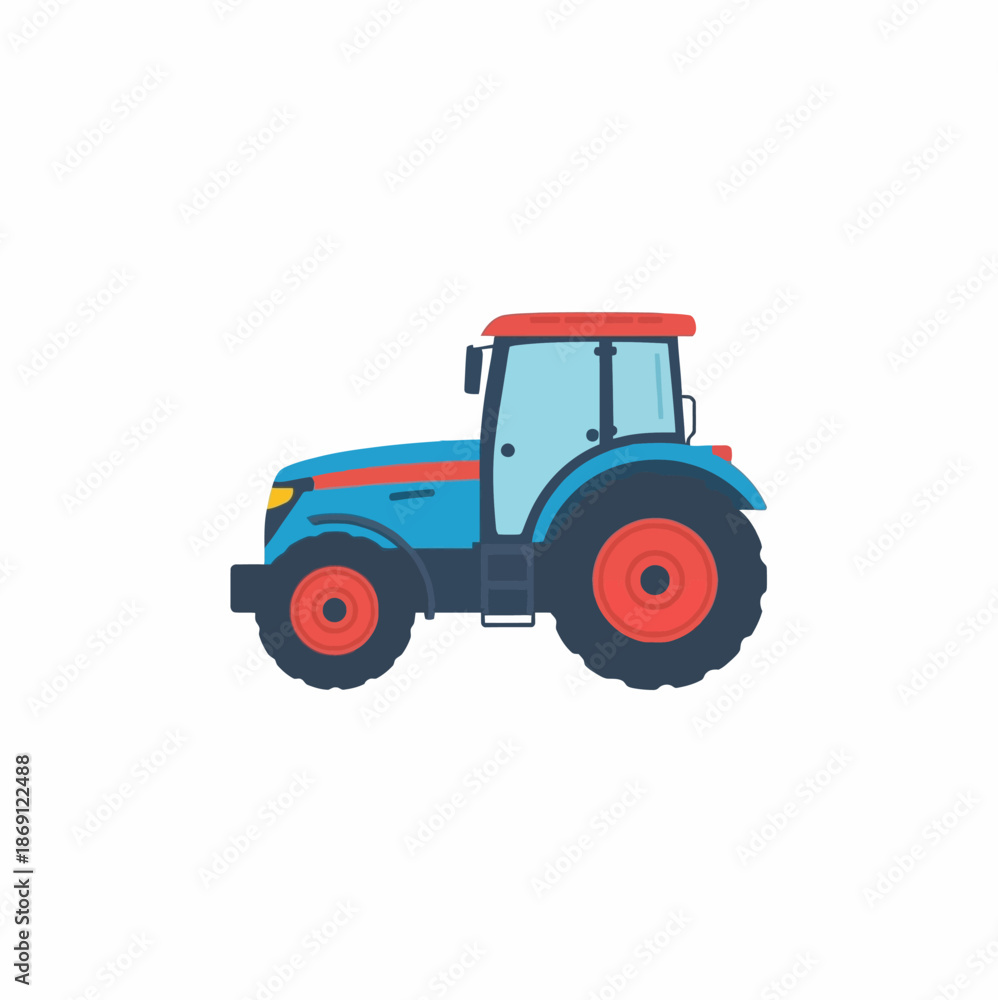 Obraz premium red tractor isolated on white