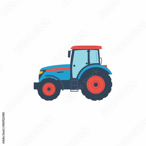 red tractor isolated on white