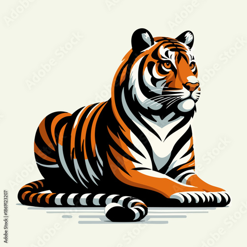 Sumatran Tiger flat vector