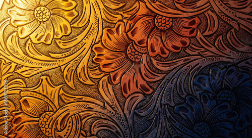 Intricate floral patterns in warm gradient colors