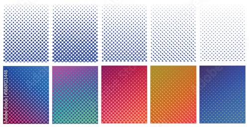 Color halftone of triangle geometric design for pattern and background. Simple minimal trendy vector gradient pattern.