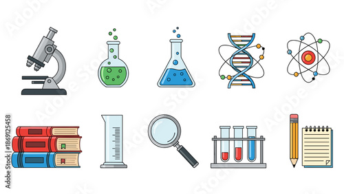 Collection of laboratory equipment and scientific tools for research
