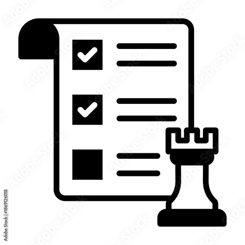 Action List Icon Mixed Style Vector Illustration