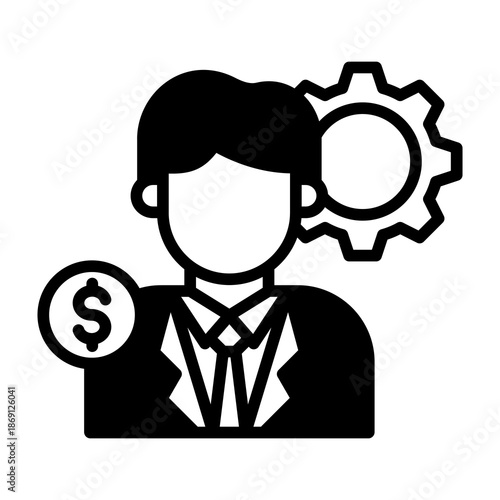Manager Icon Mixed Style Vector Illustration