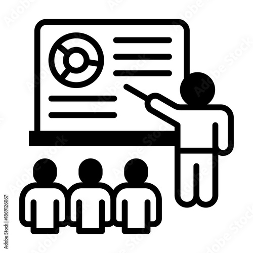 Teaching Icon Mixed Style Vector Illustration