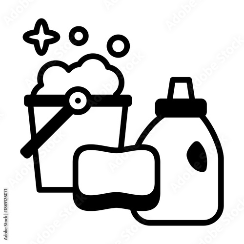 Cleaning Icon Mixed Style Vector Illustration