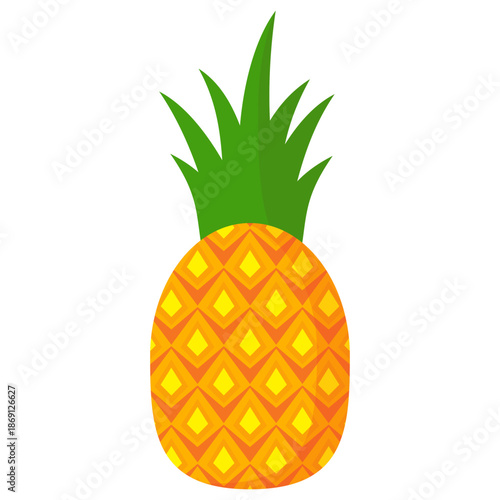 pineapple fruit illustration, summer fresh fruit theme	
