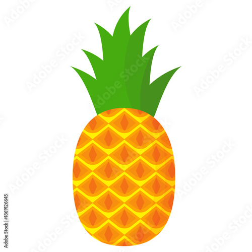 pineapple fruit illustration, summer fresh fruit theme	

