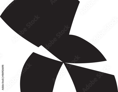 Abstract black shapes on white background