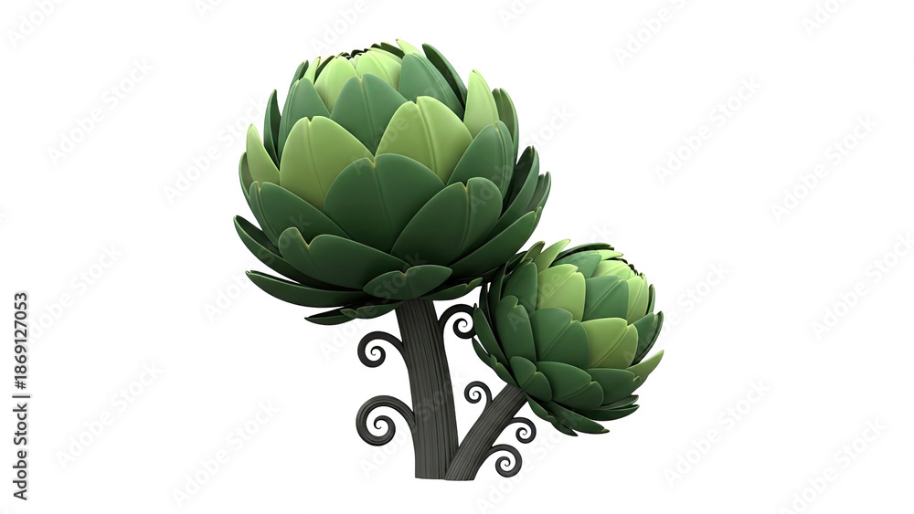 Fototapeta premium Stylized Artichoke Plants
