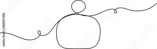 Human user profile icon continuous one line drawing single art on white background minimalist person login symbol outline vector illustration